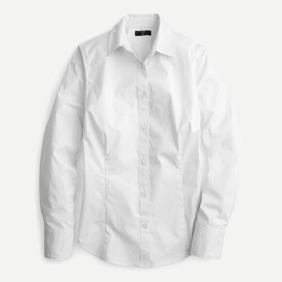 NWT J. Crew Curvy Slim Stretch Perfect Shirt Size 18 White Blouse Career Staple - Picture 7 of 15